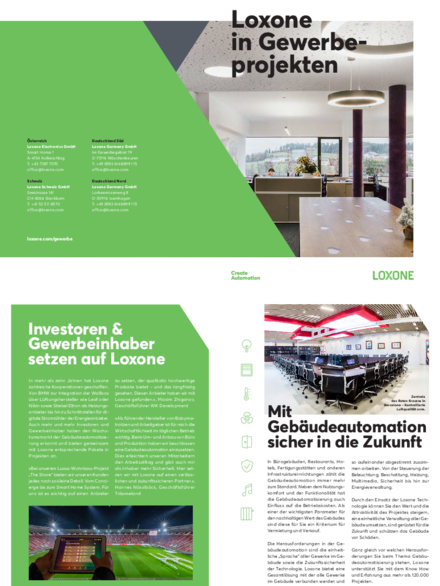 Loxone in Gewerbeprojekten bei IGS Elektrotechnik GmbH in Sulzemoos